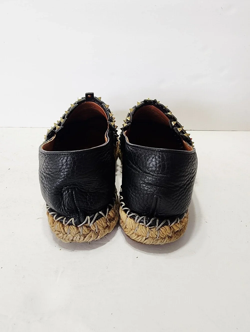 Valentino Garavani Black Rockstud Espadrille Slip-Ons Size 37